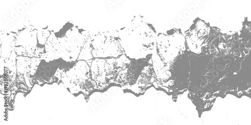 Cracked and broken surface texture in grey and white abstract background element
