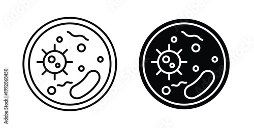 Microorganism icon illustrations on white, Best for Design Projects