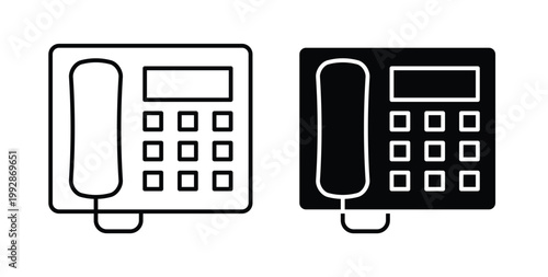 Photos Office phone icon illustrations on white, Best for Design Projects