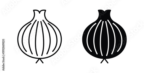 Onion icon illustrations on white, Best for Design Projects
