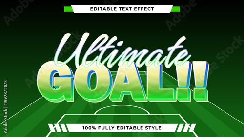 Ultimate Goal Football Celebration Text Effect with Green Field Background