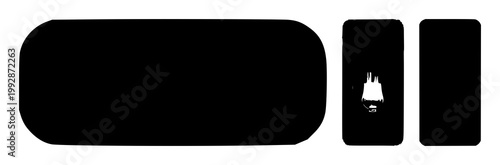 Light switch set with rectangular black silhouette on white background featuring illumination, electronics, household with black and white and illustration