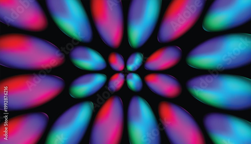 A powerful and expansive abstract digital composition featuring a radial arrangement of elongated, teardrop-shaped organic forms bursting outward from a central focal point.  Digital biology.