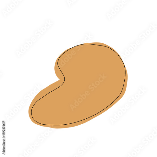 Abstract Organic Kidney Bean Shape Brown Gold Blob Sticker Element