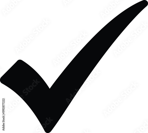 Minimalist checkmark icon with bold stroke design Vector