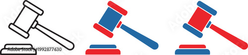 Gavel icons in various colors