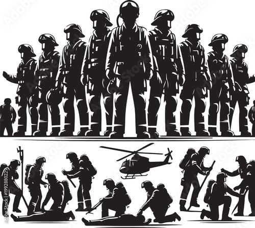 silhouettes of people