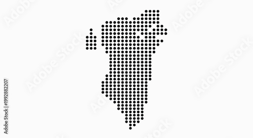 Bahrain Map Dotted Silhouette – Minimalist Black Halftone Vector Illustration Isolated on White Background for Data Visualization and Infographic Design