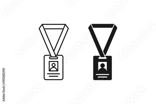 Identification card lanyard with employee profile icon