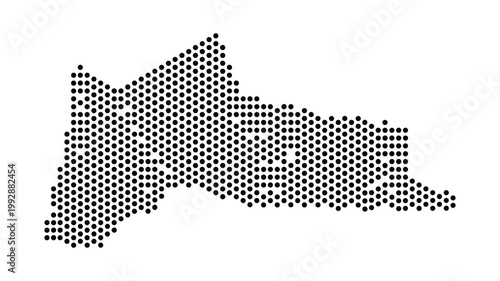 Black Circle Dotted Map of Levant Region Country — High Contrast Halftone Silhouette Vector for Print Media, Web Design and Infographic Layout Isolated on White