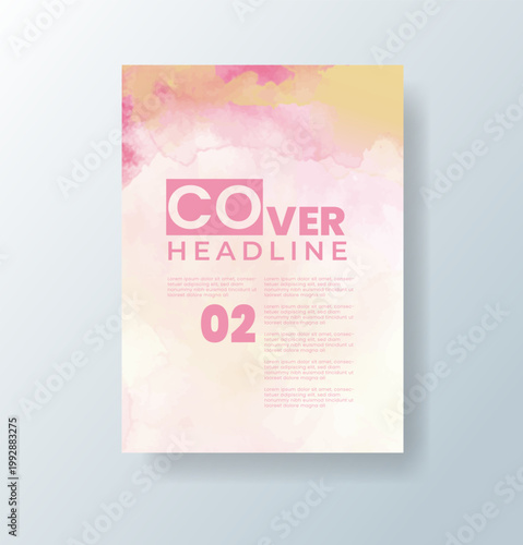 cards with bright colorful vector watercolor background. Design for your date, postcard, banner.