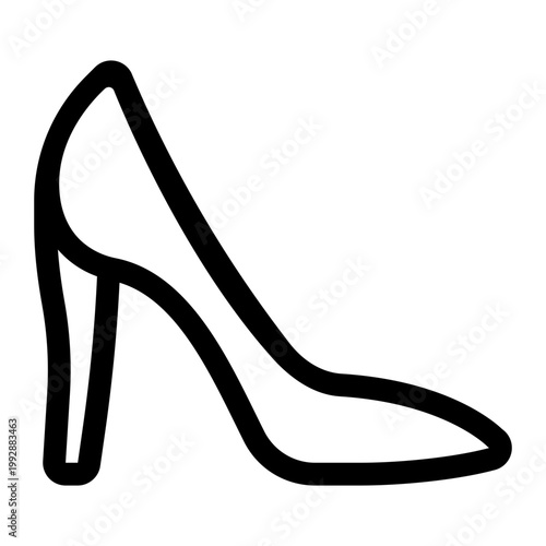 High Heels Outline Icon, Fashion Footwear Symbol, Elegant Shoe Sign, Dress Shoe Pictogram