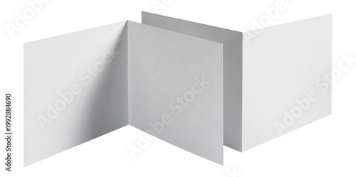 Obraz na plátně White folding paper leaflets with empty copy space, isolated on cutout transpare