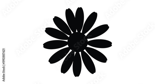 A striking black floral design showcasing a delicate flower in silhouette