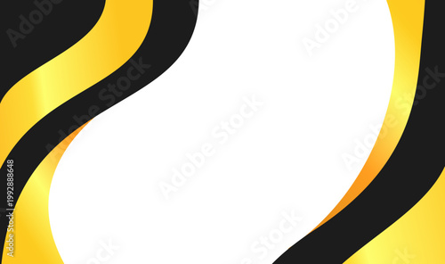 Black and gold abstract background with elegant wavy lines for sophistication. Ideal for luxury branding, invitations, and elegant designs.