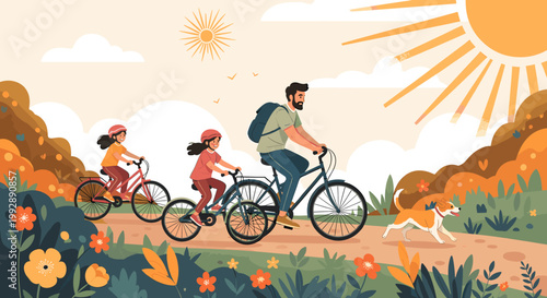 A cheerful illustration evoking a peaceful summer day. Ideal for blog posts, website graphics, or social media content relating to leisure and outdoor