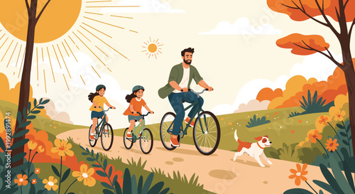 A vibrant and cheerful illustration depicting flowers and foliage against a warm, sunset-like background. Ideal for springtime promotions, blog posts,