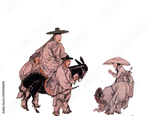 Korean traditional scholar hat Gat, Joseon dynasty vintage fashion icon, isolated PNG