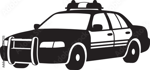 Police Car Silhouette Illustration Vehicle.