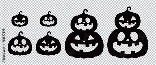 Halloween Pumpkin Silhouette Set