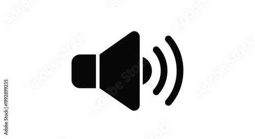Simple black speaker icon with sound waves emanating from it