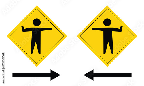 Traffic Detour sign on white background. Detour symbol. flat style . Vector Illustration . EPS 10 .