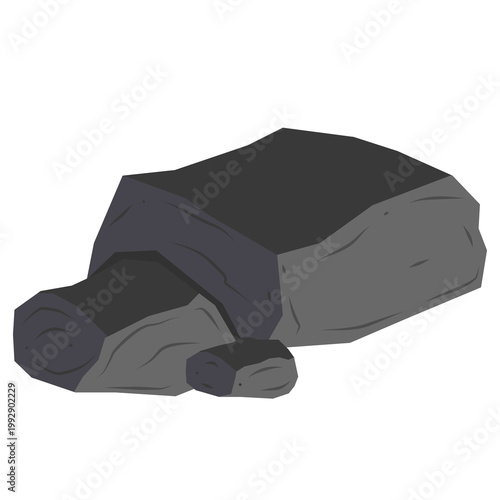 Pile of coal various angular chunks illustration