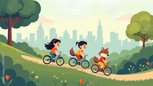 This calming illustration features a vibrant red heart-shaped flower against a backdrop of flowing green and beige shapes. Ideal for concepts related 