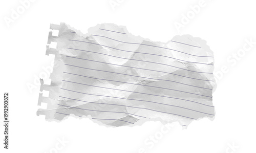 Torn corner rip paper piece with isolated scrapbook lined grid. Old letter angle template of crumpled wrinkled striped copybook sheet texture notebook for school collage. Vector illustration.