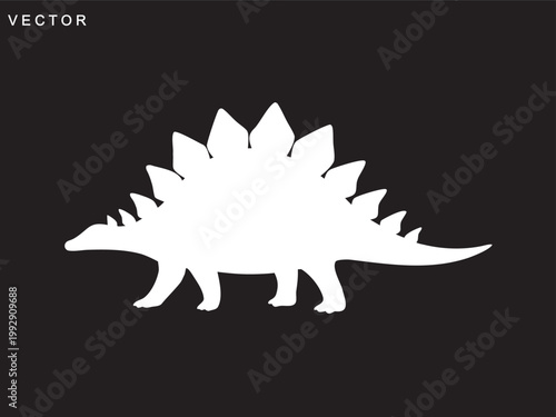 Stegosaurus dinosaur vector silhouette on a white background