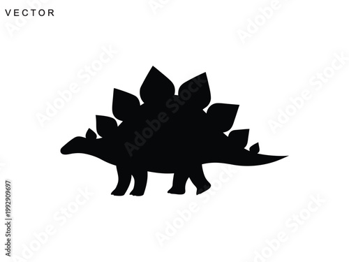 Stegosaurus dinosaur vector silhouette on a white background