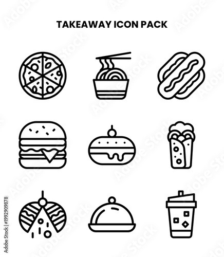 Takeaway Line Graphics Icons Pack