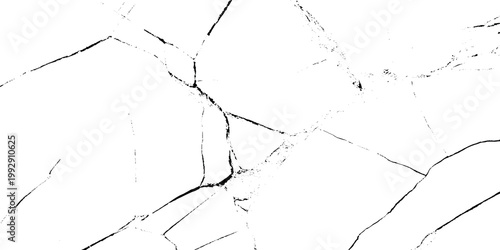 Black and white grunge cracked surface texture background with broken lines and fragments