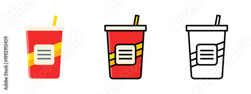 Cold soft drink in plastic cup takeaway beverage