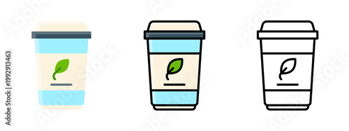 Matcha latte green tea creamy drink in takeaway cup