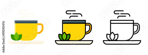 Hot tea cup herbal beverage warm drink concept