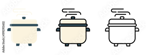 Cooking pot kitchen cookware boiling food utensil icon