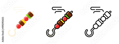 Grilled skewers bbq meat barbecue food stick meal