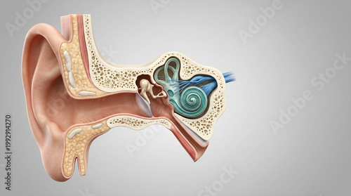 Anatomy of the Human Ear A Detailed Sectional View Showing the Inner, Middle, and Outer Structures