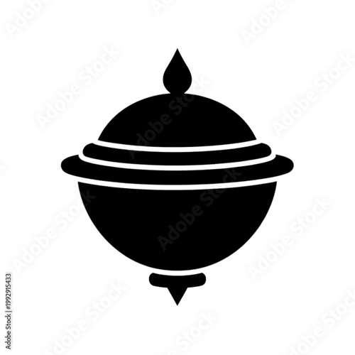 Covered Bowl with Lid Line Icon