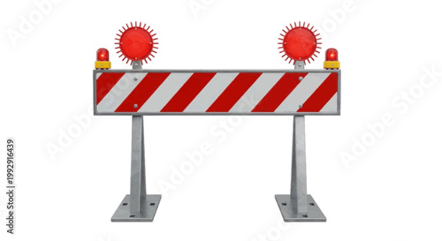 Minimal black silhouette icon, simple flat vector, bold black shape, no, no shading construction road barrier with red and white stripes and flashing lights, on a, flat icon style