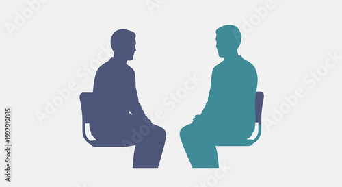 A conceptual illustration depicting two individuals engaged in an important dialogue and private counseling session, symbolizing communication, active listening, and mutual support