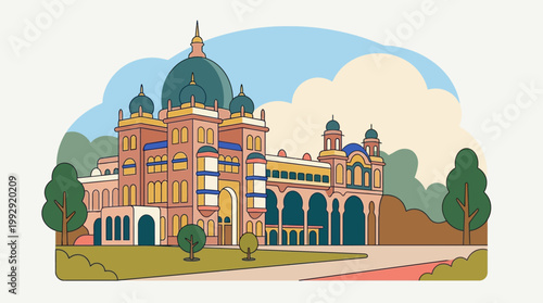 Mysore Palace Karnataka India Historical Monument Vector Illustration
