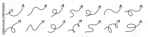 Set of line bounce jump arrows vector illustration