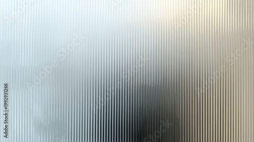 Ribbed glass texture with vertical lines, frosted fluted glass background, abstract translucent glass panel for interior design