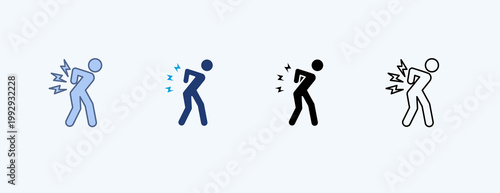 Back Pain Multiple Icon Illustration Vector