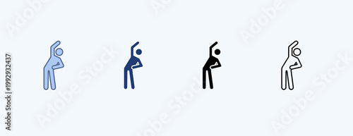 Streching Multiple Icon Illustration Vector