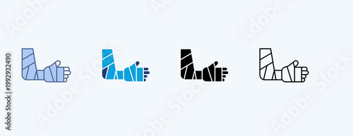 Broken Hand Multiple Icon Illustration Vector
