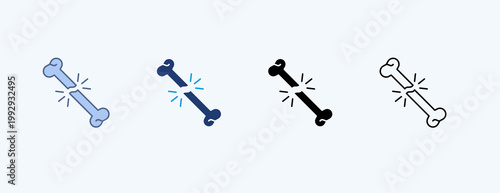 Fracture Bone Multiple Icon Illustration Vector