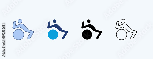 Exercise Ball Multiple Icon Illustration Vector